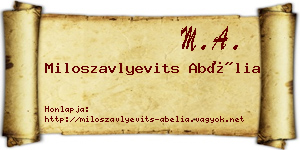 Miloszavlyevits Abélia névjegykártya